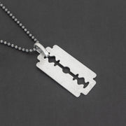 925 silver razor blade necklace for men, top gifts for him | Emmanuela®
