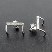 Handmade 925 sterling silver Rectangle earring for men Emmanuela - handcrafted for you