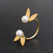 Handmade 925 sterling silver Ring with white pearls Emmanuela - handcrafted for you