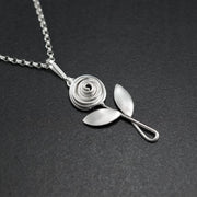 Handmade 925 sterling silver 'Rose flower' necklace Emmanuela - handcrafted for you