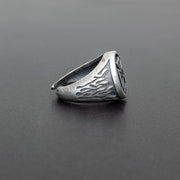 Handmade 925 sterling silver Round cross ring for men Emmanuela - handcrafted for you