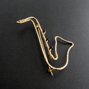 Handmade 925 sterling silver 'Saxophone' brooch Emmanuela - handcrafted for you