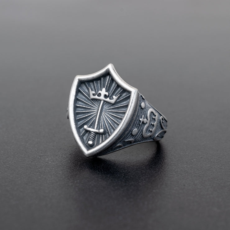 Sterling silver medieval ring for men, rock & punk jewelry | Emmanuela®