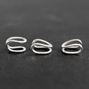 Set of sterling silver earcuff earrings for non pieced ears | Emmanuela®