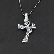 Handmade 925 sterling silver 'Skeleton on cross' necklace for men Emmanuela - handcrafted for you