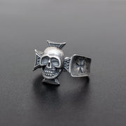 925 silver skull ring for men, gothic cross ring jewelry | Emmanuela®