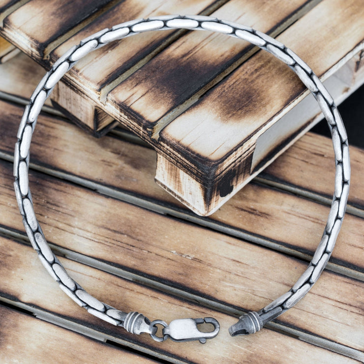 Thin 925 silver chain bracelet for men, unusual chic gift | Emmanuela®