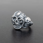 Chunky 925 silver skull ring for men, goth ring jewelry by Emmanuela®