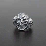 Handmade 925 sterling silver 'Snakes nest skull' ring for men Emmanuela - handcrafted for you