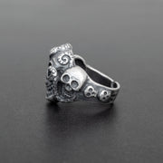 Handmade 925 sterling silver 'Snakes nest skull' ring for men Emmanuela - handcrafted for you