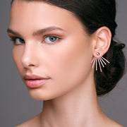 Sterling silver spike ear jacket earrings, front back | Emmanuela®