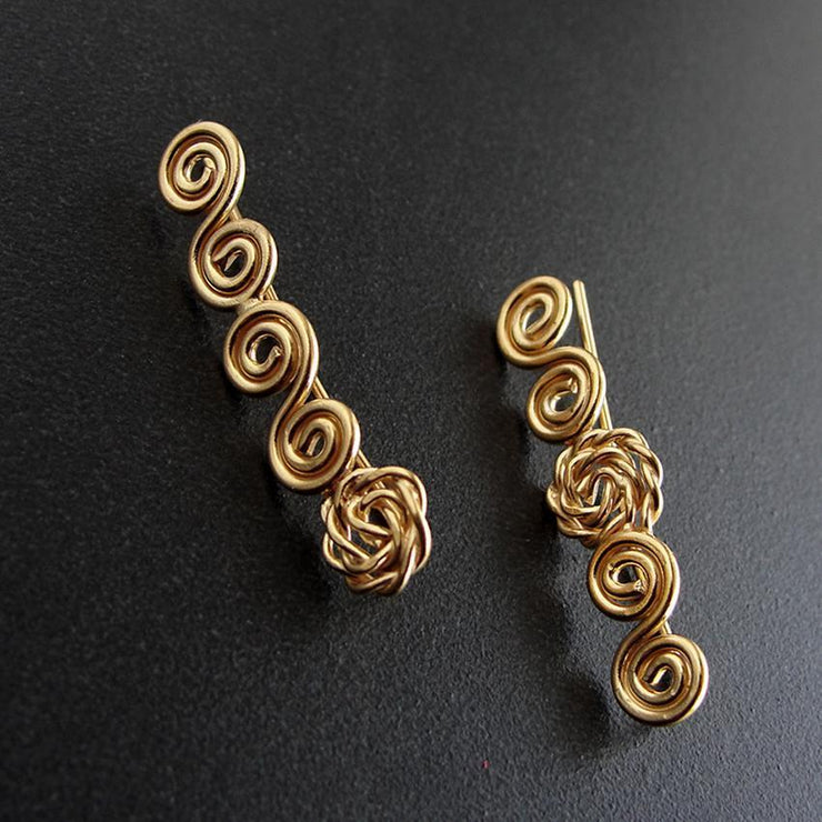 Handmade 925 sterling silver Spiral ear climbers Emmanuela - handcrafted for you