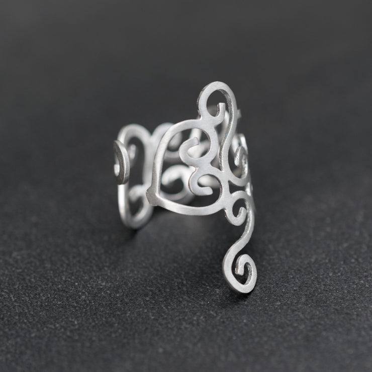 Handmade 925 sterling silver Spiral midi ring Emmanuela - handcrafted for you