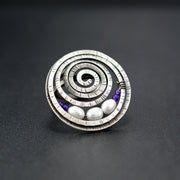 Handmade 925 sterling silver Spiral ring with pearls Emmanuela - handcrafted for you