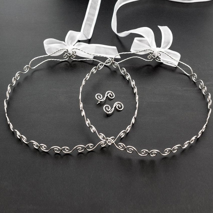 Handmade 925 sterling silver Spiral wedding crowns Emmanuela - handcrafted for you