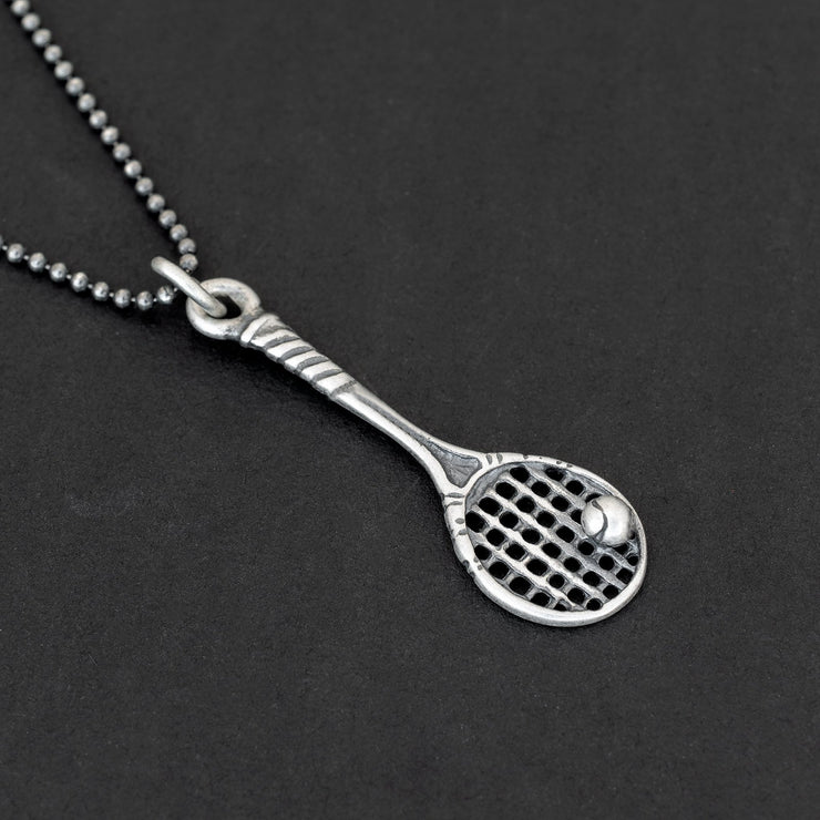 Handmade 925 sterling silver 'Tennis racquet' necklace for men Emmanuela - handcrafted for you