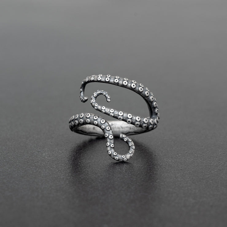 925 silver tentacle wrap ring for men, nautical jewelry by Emmanuela®