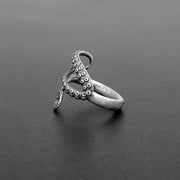Handmade 925 sterling silver 'Tentacle' ring for men Emmanuela - handcrafted for you
