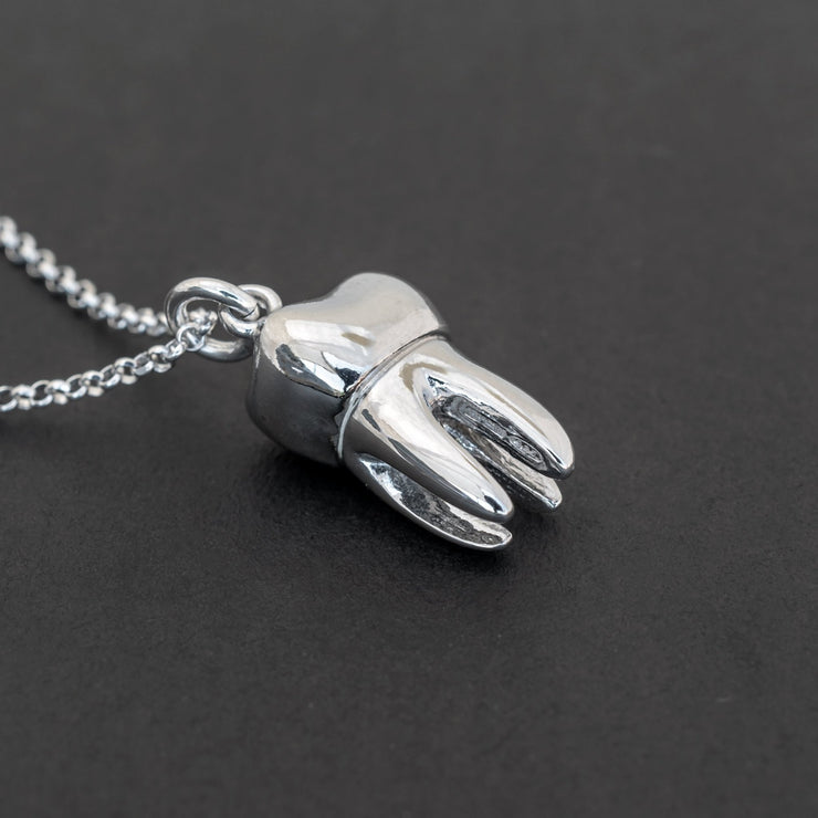 Handmade 925 sterling silver 'Tooth' necklace for men Emmanuela - handcrafted for you