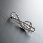 Handmade 925 sterling silver 'Τreble clef' brooch Emmanuela - handcrafted for you