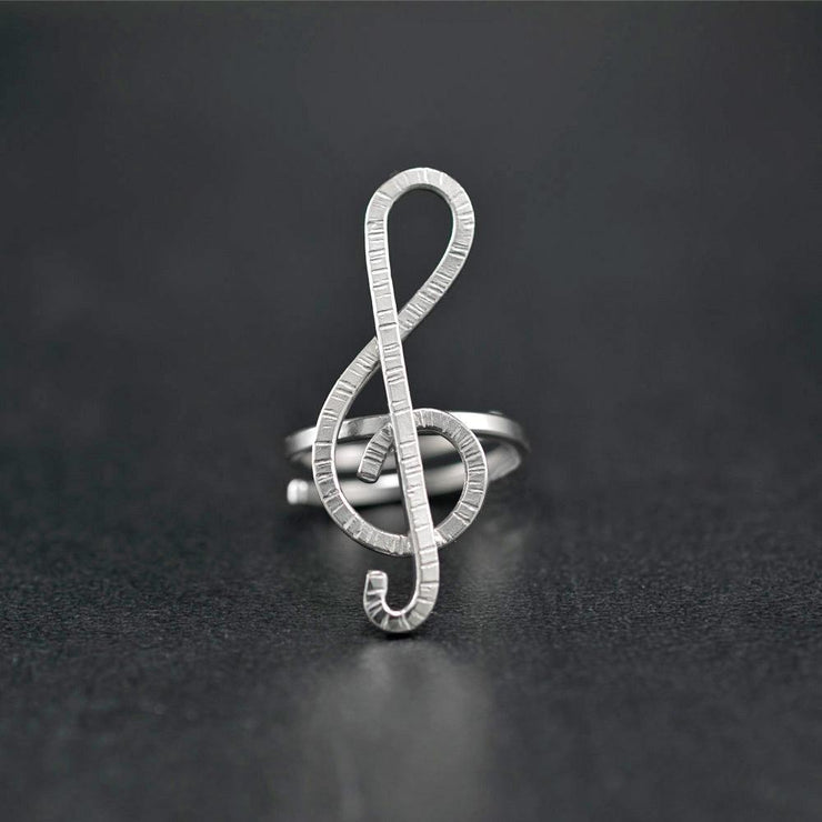 Handmade 925 sterling silver 'Treble clef' ring Emmanuela - handcrafted for you