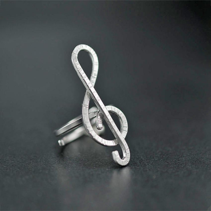 Handmade 925 sterling silver 'Treble clef' ring Emmanuela - handcrafted for you