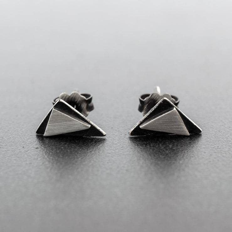 Handmade 925 sterling silver Triangle earrings Emmanuela - handcrafted for you