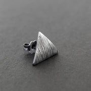 Handmade 925 sterling silver Triangular earrings for men Emmanuela - handcrafted for you
