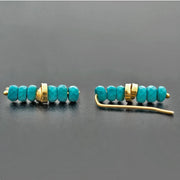 Handmade 925 sterling silver Turquoise ear climbers Emmanuela - handcrafted for you