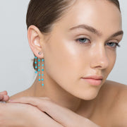 Handmade 925 sterling silver Turquoise jacket earrings Emmanuela - handcrafted for you