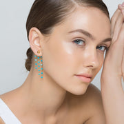 Handmade 925 sterling silver Turquoise jacket earrings Emmanuela - handcrafted for you