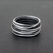 Handmade 925 sterling silver Twisted wire ring for men Emmanuela - handcrafted for you