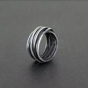 Handmade 925 sterling silver Twisted wire ring for men Emmanuela - handcrafted for you