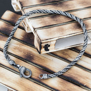 Handmade 925 sterling silver Twisted wires bracelet for men Emmanuela - handcrafted for you