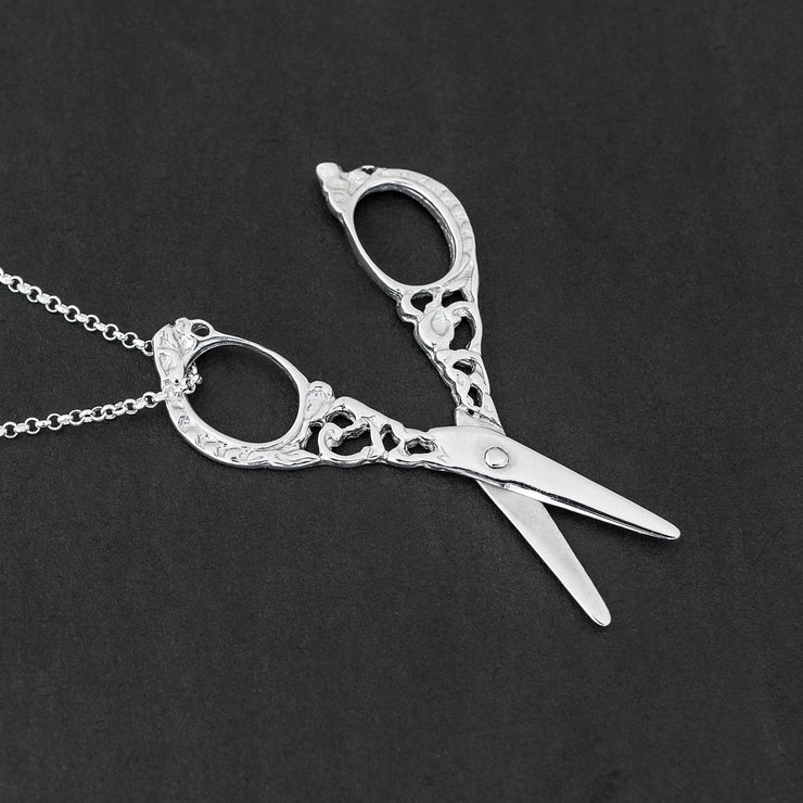 Handmade 925 sterling silver 'Vintage Scissors' necklace for men Emmanuela - handcrafted for you