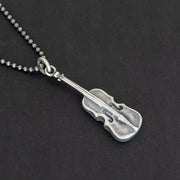 925 silver violin necklace for men, gift for musician by Emmanuela®