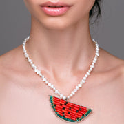 Handmade 925 sterling silver 'Watermelon' necklace Emmanuela - handcrafted for you