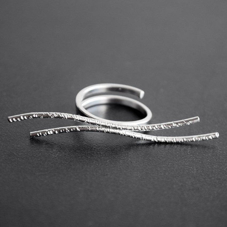 Handmade 925 sterling silver 'Wave' ring Emmanuela - handcrafted for you