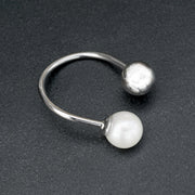 Handmade 925 sterling silver White pearl ring Emmanuela - handcrafted for you