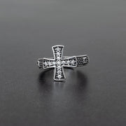 Handmade 925 sterling silver 'Zircon cross' ring Emmanuela - handcrafted for you