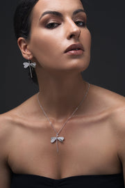 Set of Handmade 925 sterling silver 'Dragonfly' earrings and pendant Emmanuela - handcrafted for you